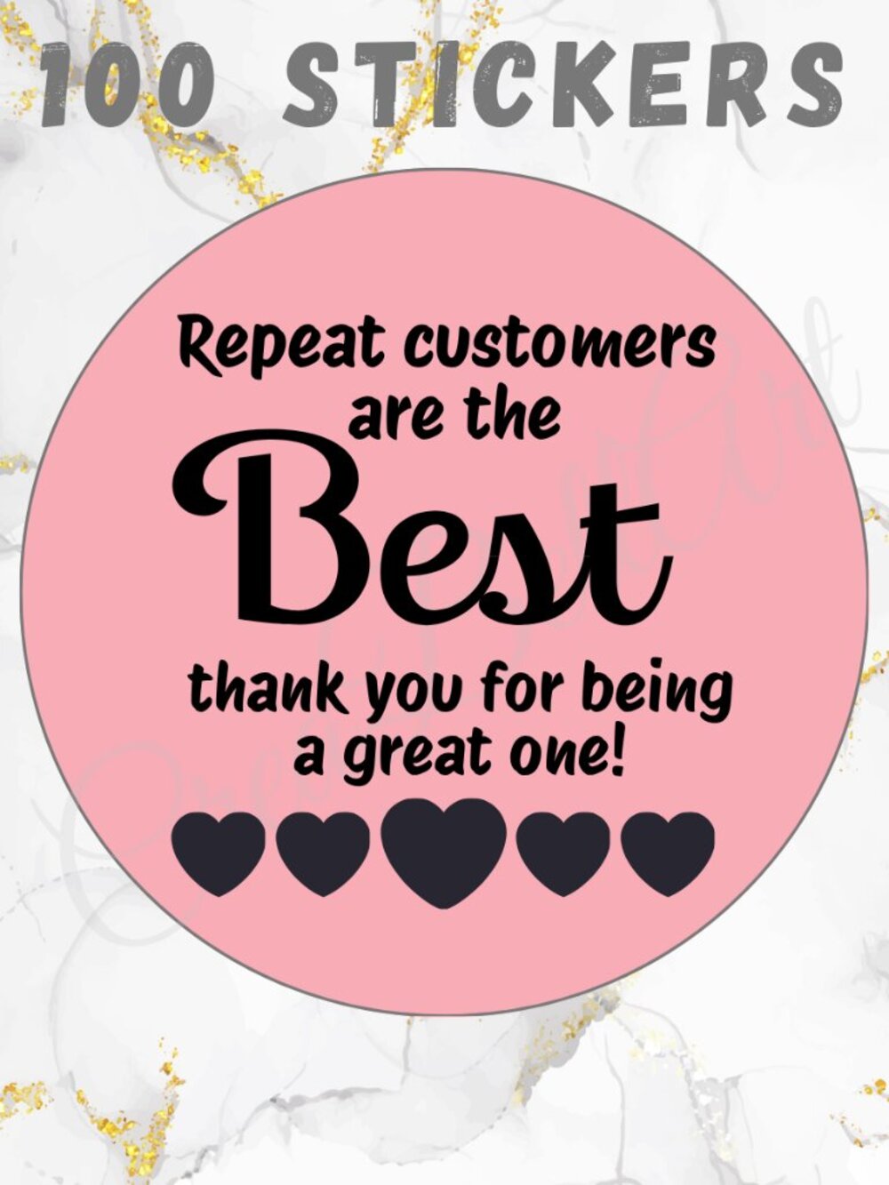 100 Thank you Stickers  Thermal Stickers 2 inch